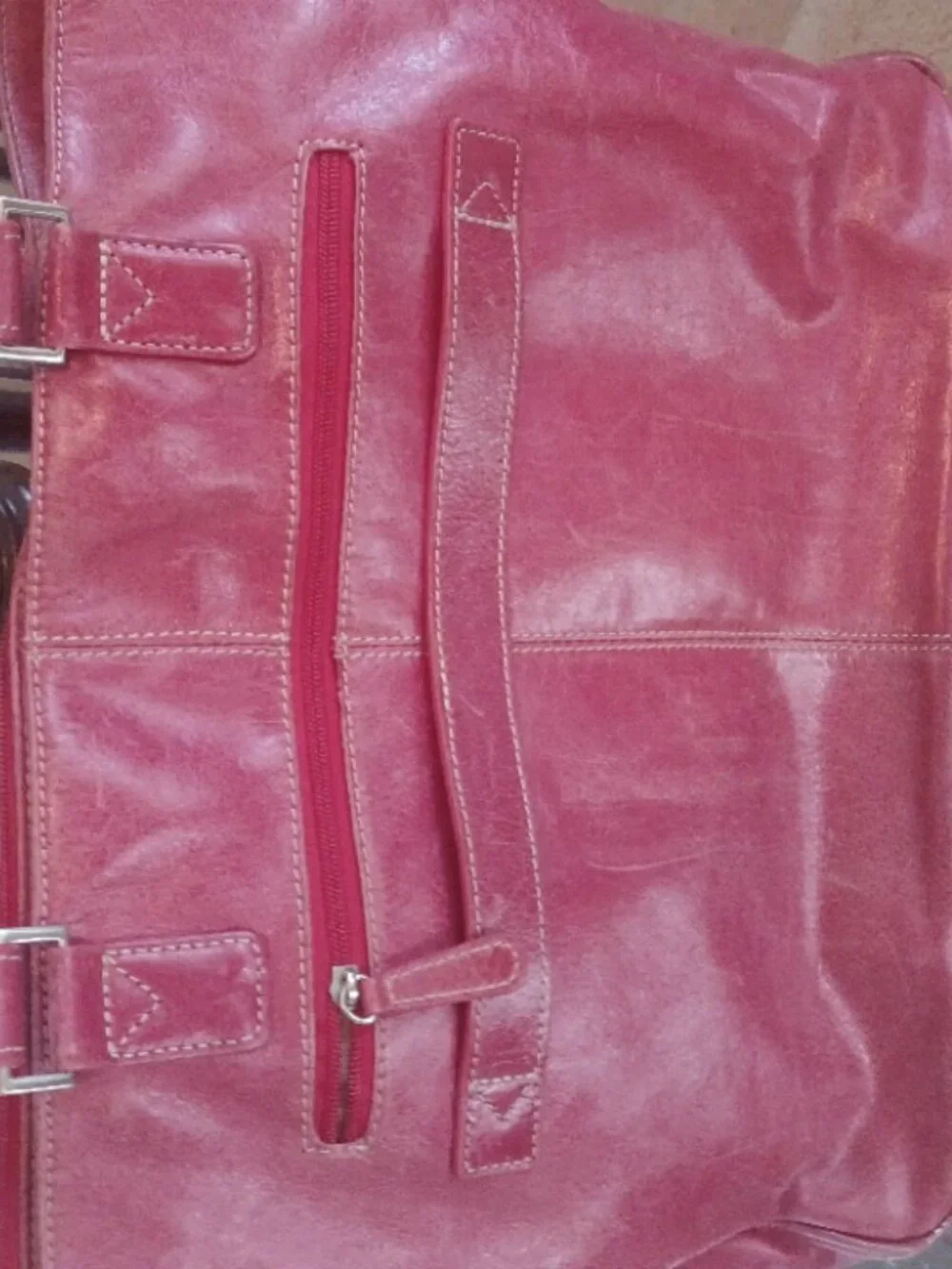 Clark & Mayfield Large Tote/Briefcase Distressed Pinkish/Red Bag/Laptop Holder